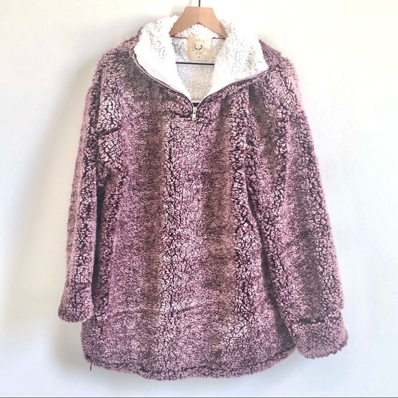 NWOT | Fantastic Fawn | Sherpa Quarter Zip Jacket - Picture 2 of 6